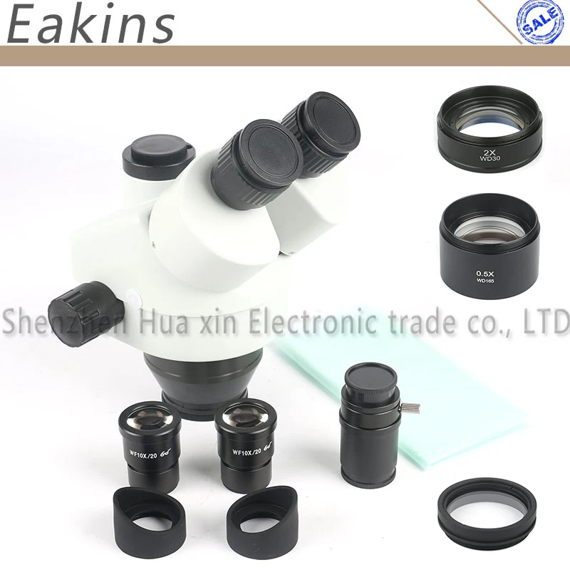 3.5X-90X(0.5X 1X 2X) 3.5X 7X 45X 90X Simul-Focal Тринокулярный Стерео микроскоп головка непрерывный зум WF10X/20 окуляр Вспомогательный объектив - Цвет: 3.5X-90X(0.5X 1X 2X)