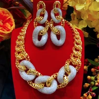 missvikki hiphop cuban big links full micro cz luxury african jewelry set for women wedding party zircon crystal indian neckalce