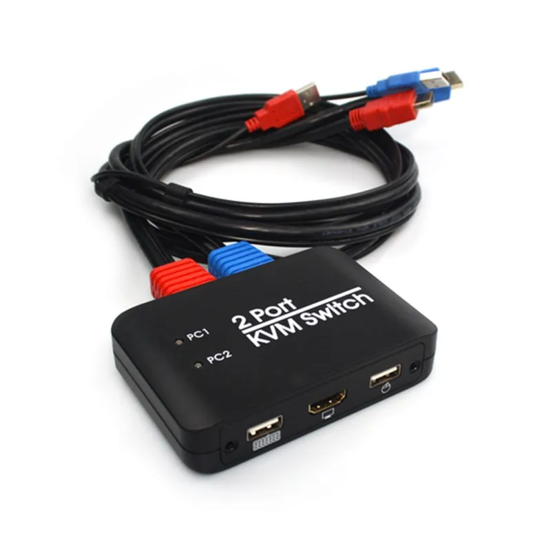 4k @ 60 Гц 2 порта hdmi KVM-переключатель USB-прерыватель сплиттер com fio de 1.2m em 1 fora