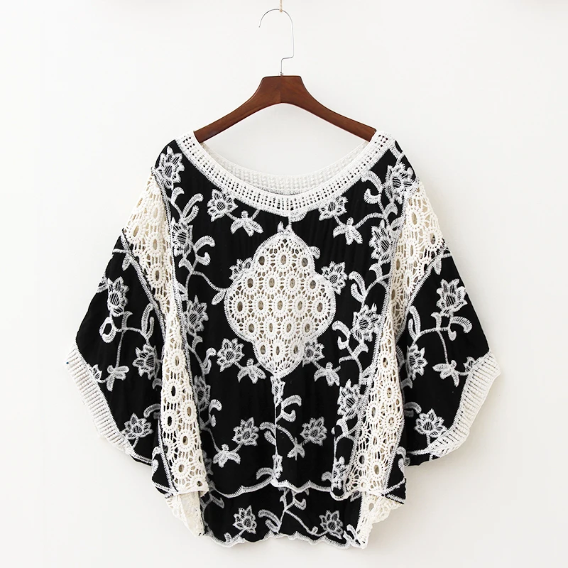 Женская кружевная блузка с рукавом летучая мышь | одежда