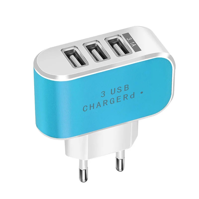 Адаптер для настенного зарядного устройства с вилкой EU/US 3 порта usb зарядное