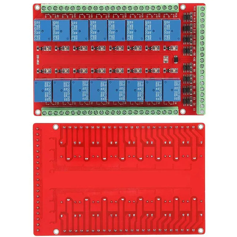 

Isolated 16-way Relay Control Module Expanding Module High/Low-level Signal Release 5V 12V 24V FKU66