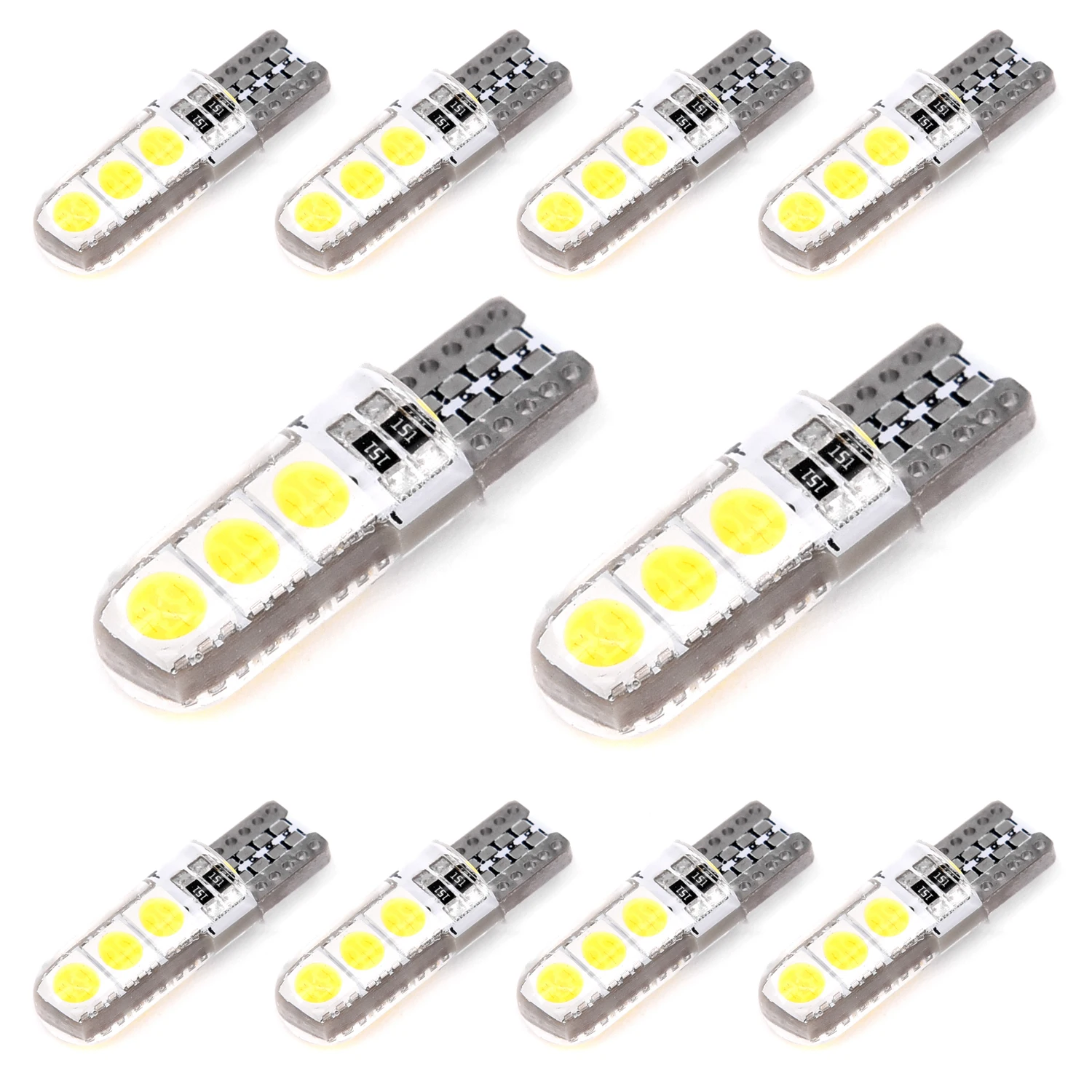 Горячая распродажа 10 шт. T10 194 W5W 5050 6SMD силиконовый чехол с can bus Автомобильный