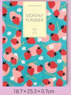 F Sweet Flower Monthly Planner Agenda Book 25.3*18.7cm 64P Colorful Month Plan Book Free Shipping - Цвет: F
