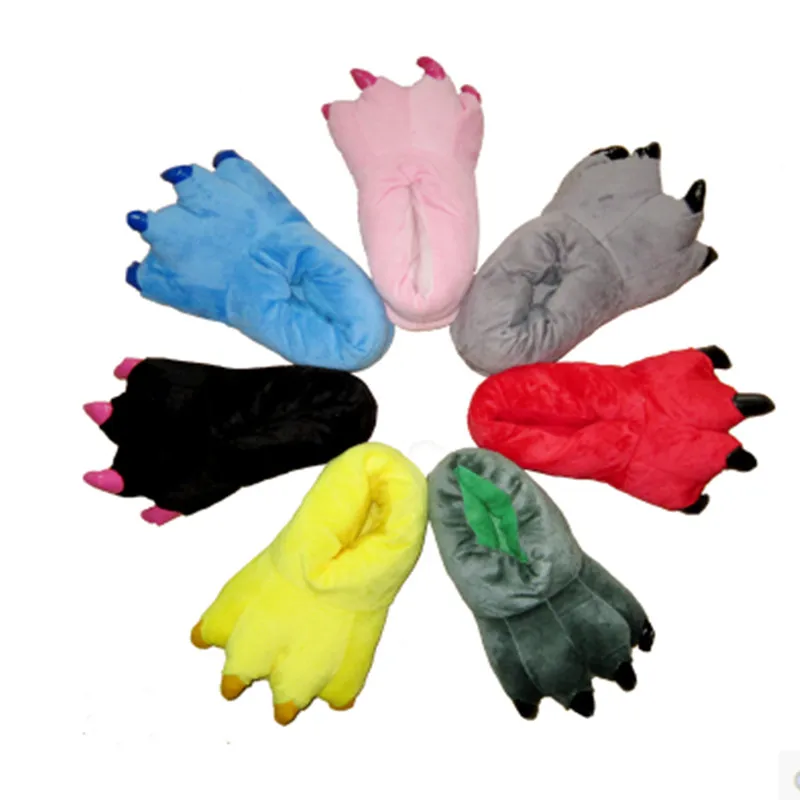 Теплые домашние тапочки HKSNG с жирафом для взрослых домашняя обувь лапами