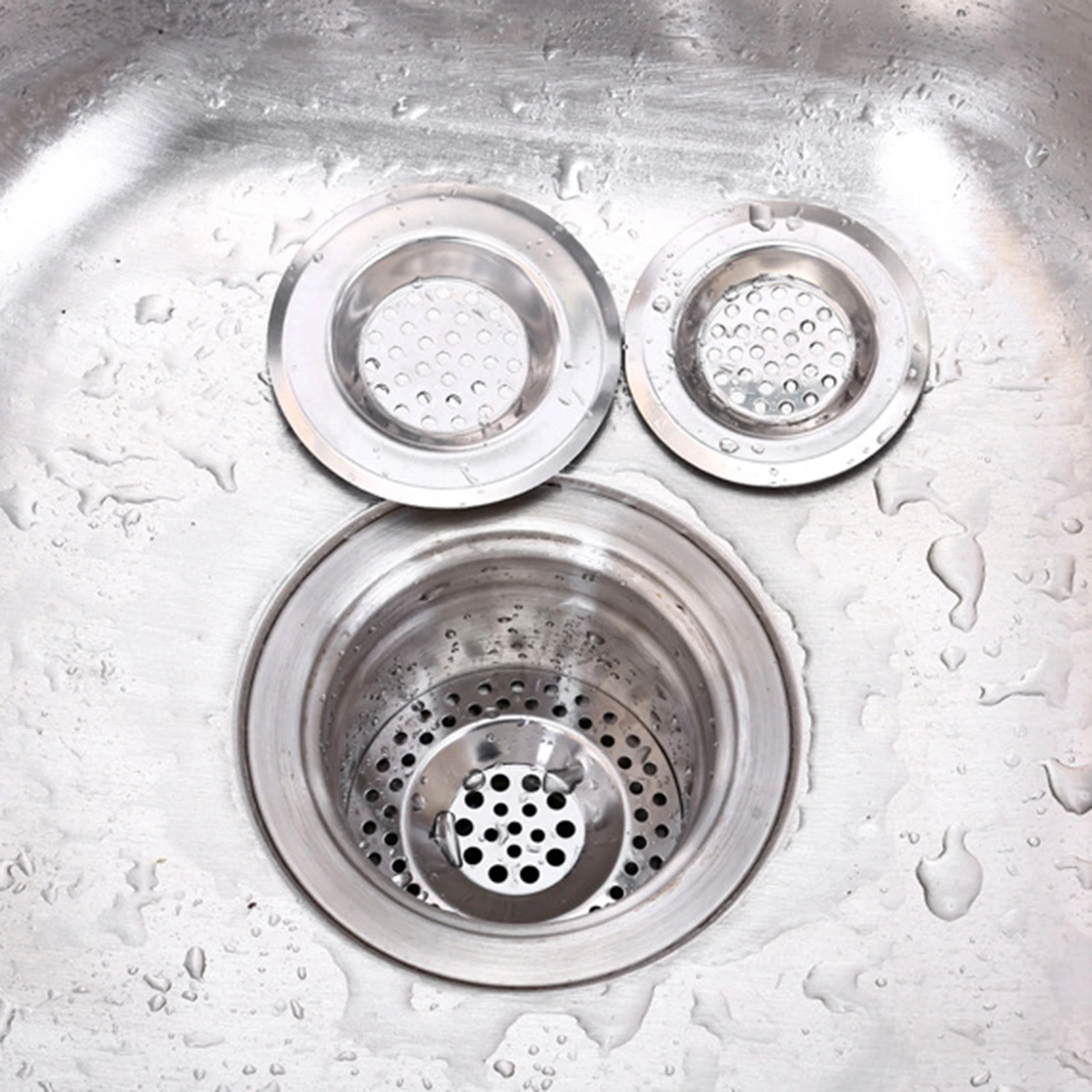

3 шт., сетчатый фильтр для раковины, из нержавеющей стали
