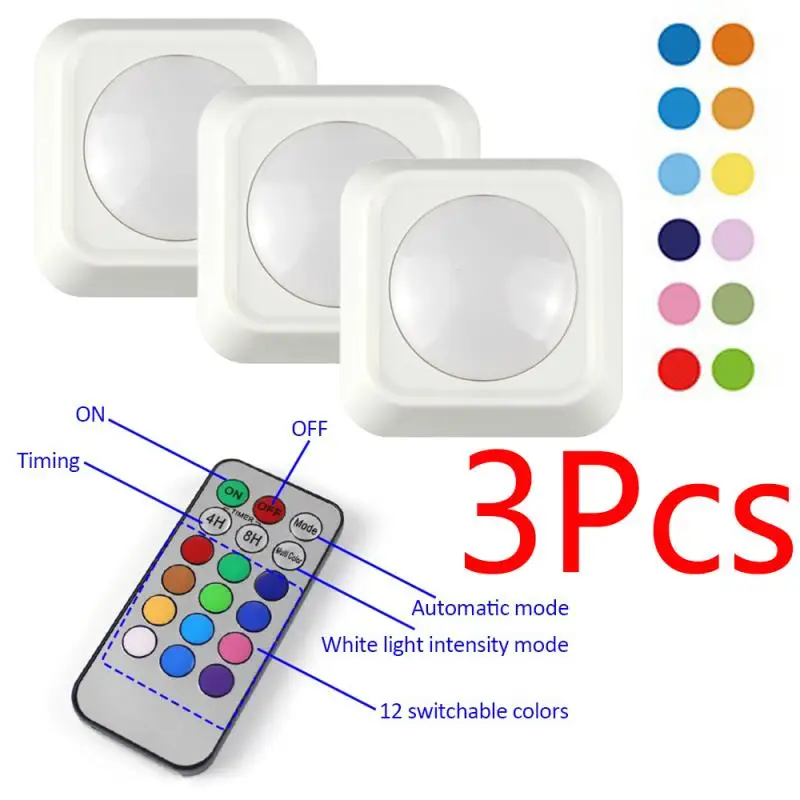 

3Pcs/set Colorful Remote Control Candle Light LED Electronic Timer Bedroom Night Light Christmas Wedding Romance Decoration Lamp