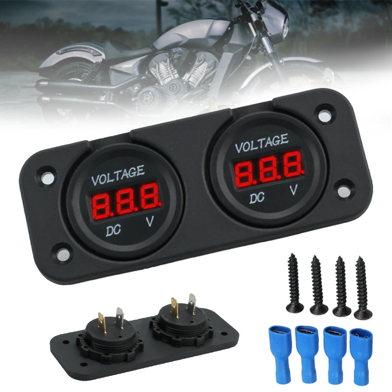1 шт. AC/DC 12V/24V Цифровой вольтметр Водонепроницаемый автомобильный двойной Батарея