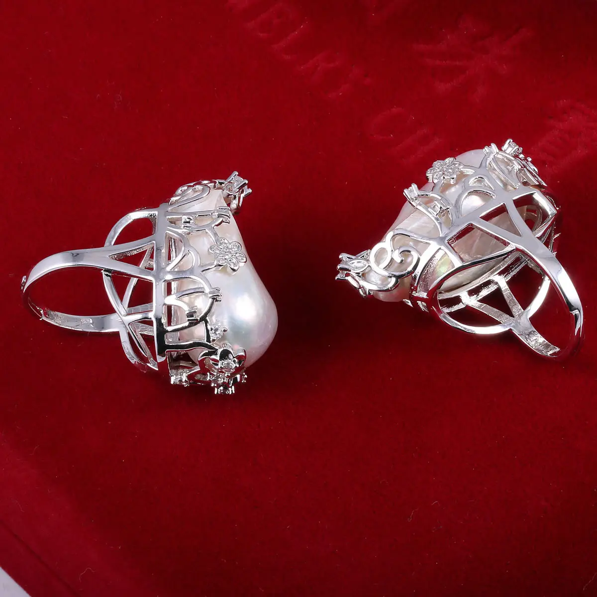 

Natural Pearls Rings Small Irregular Shape Set Diamond Beads Exquisite Ring For DIY Charm Necklace Jewelry Accessories Making