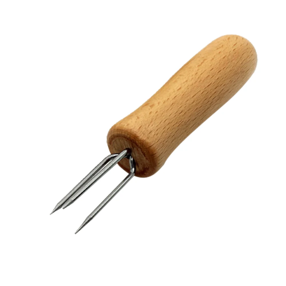 

Stainless Steel BBQ Corn Forks Wooden Handle Grilling Food Forks BBQ Tools Perfect tools for barbecues