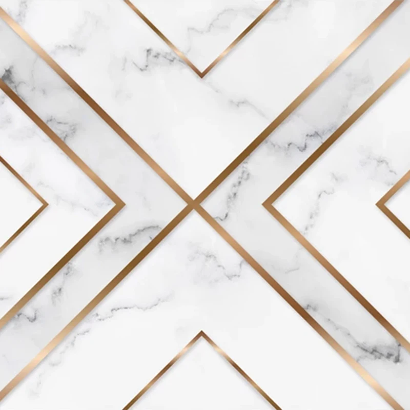 Пользовательские обои 3D золотые линии геометрический мраморный узор ТВ фон