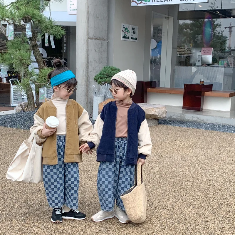 

Girls Boys Coat Jacket Tops 2021 Simple Warm Plus Thicken Winter Autumn Cotton Baby's Kids Long School Children's Clthing