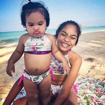 Милый детский купальник для маленьких девочек с цветочным рисунком бикини