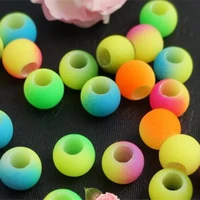 fashion acrylic round big hole loose diy bead jewelry findings mixed fluorescence acrylic abacus bead 10mm12mm y1048