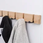 Складная вешалка для пальто и ключей, настенная вешалка для одежды, деревянный скрытый держатель, декоративная подвесная полка для ванной и кухни