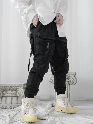 Шаровары свободные женские японский дизайнер тяжелая промышленность связанные