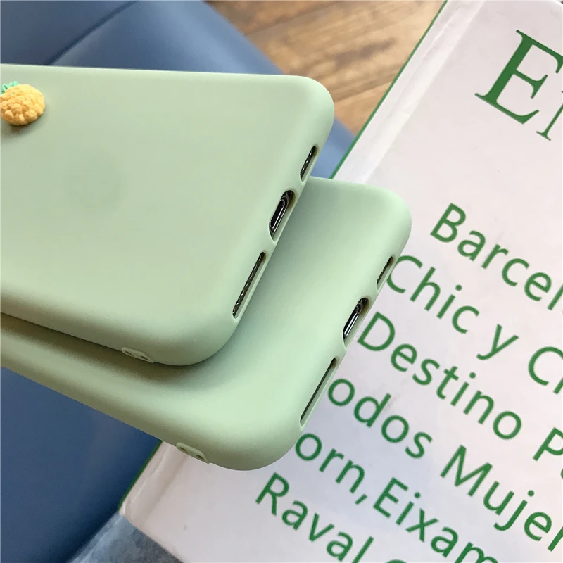 Милый 3D фруктовый простой конфетный мягкий силиконовый чехол для iPhone 11 Pro X XR Xs Max 6