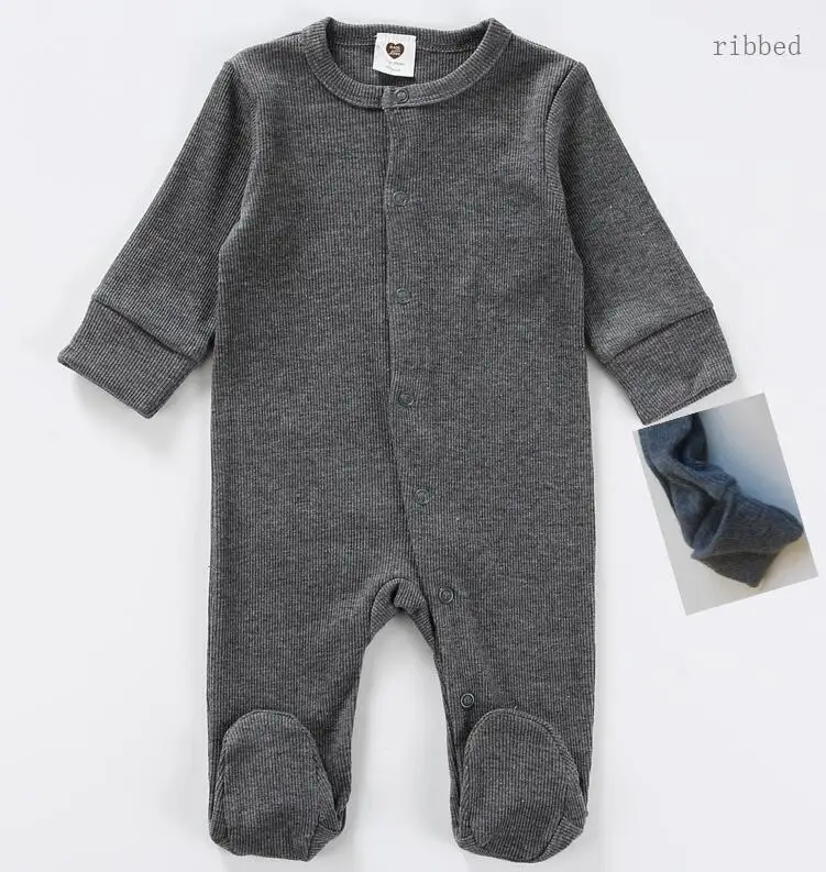 grey melange Боди для малышей; пижамы; детская одежда с длинными рукавами; одежда для детей; комбинезоны для новорожденных; Одежда для мальчиков и девочек; Детский комбинезон - Цвет: grey melange