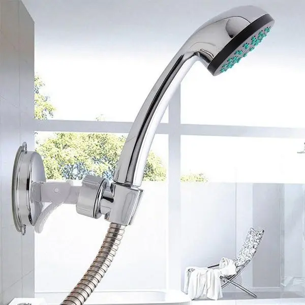 

Silver Shower Head Holder Bathroom Wall Mount Suction Bracket Suction Cup Shower Holder Bathroom Accessory