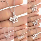 Ожерелье-бабочка женское из нержавеющей стали с подвеской