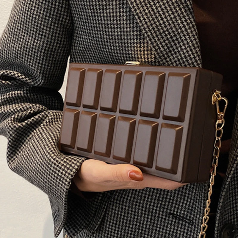 

Vintage Box Shape Chocolate Crossbody Bags for Women 2021 Fashion Shoulder Handbags and Purses Luxury Designer Female Clutch Bag