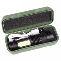 d2 led flashlight chargeable portable mini telescopic zoomable torch camp bike lamp night fishing lighting waterproof penlight