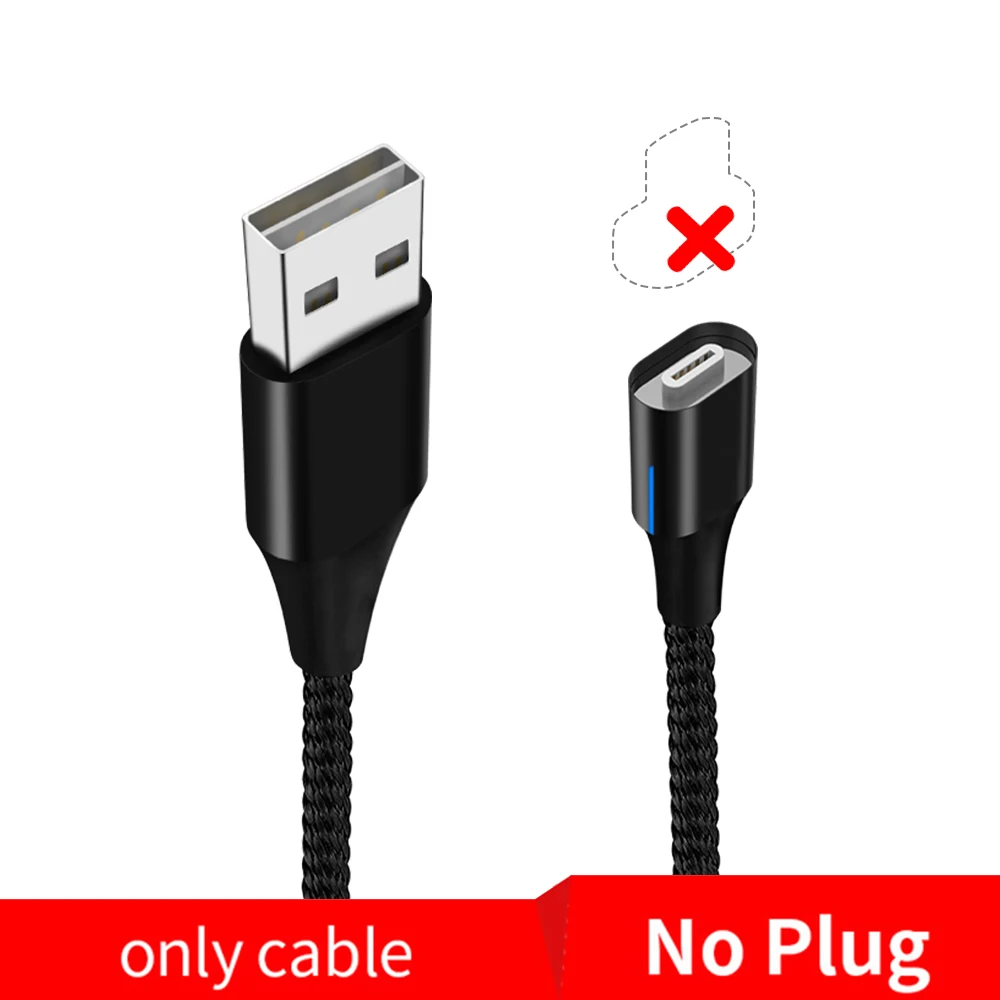 Only Cable-Black Магнитный кабель type-C для Xiaomi Redmi Note 8 Pro 8 T, кабель для быстрой зарядки и передачи данных, магнитное зарядное устройство, USB микро кабель для мобильного телефона - Цвет: Only Cable-Black