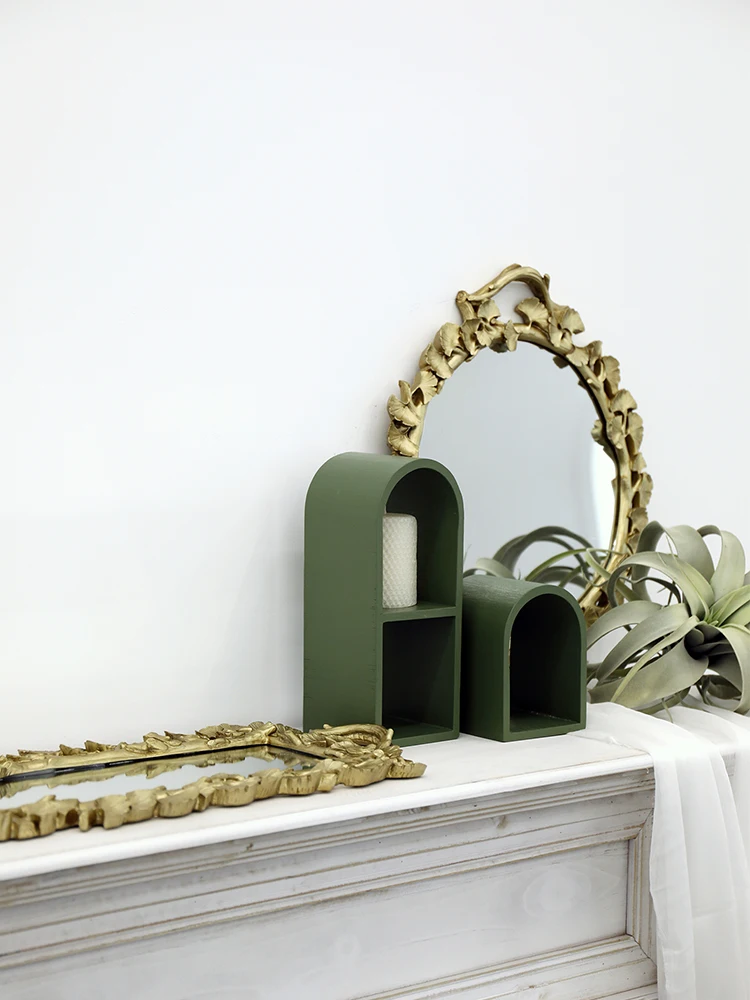 European arch shape frame Morandi color home soft furnishings ins wind photo prop storage rack |
