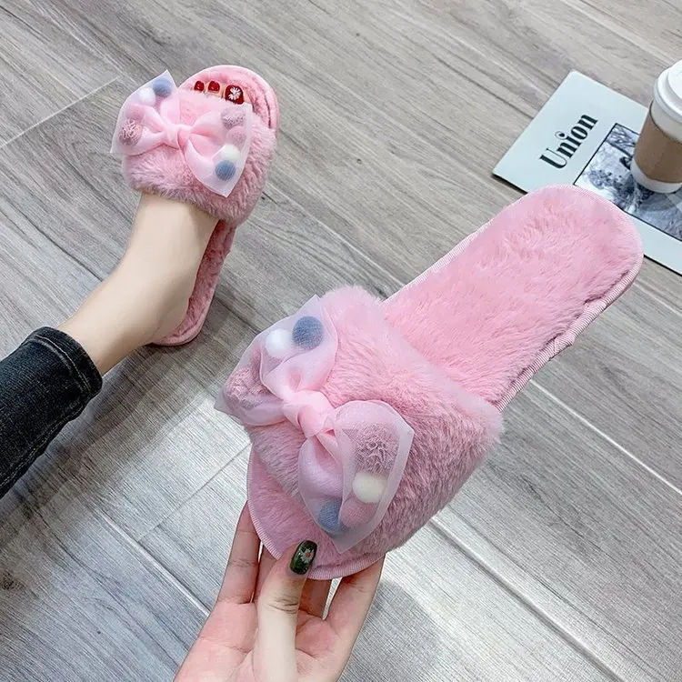 2021 New Household Cotton Slippers Ladies Autumn and Winter Comfortable Slippers Furry Slippers Women Fashion Women's Shoes