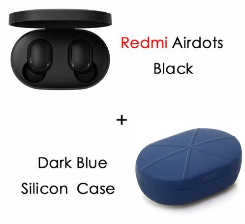 Xiaomi Redmi AirDots True Беспроводные bluetooth 5,0 наушники DSP активная шумоподавление гарнитура с микрофоном наушники - Цвет: add dark blue case