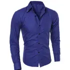 Рубашка мужская классическая на пуговицах, Хлопковая сорочка кроя Slim Fit в повседневном и деловом стиле, однотонная, весна 2021