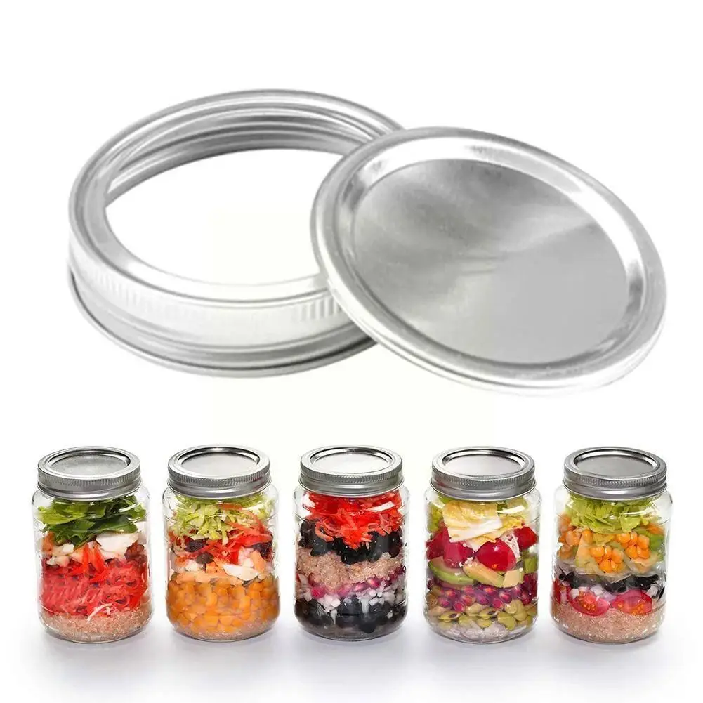 

50pcs/set (25pcs Circle + 25pcs Piece) Round Canned Lid Split Sealing Airtight Lid Lid Tinplate Household Food A1M7