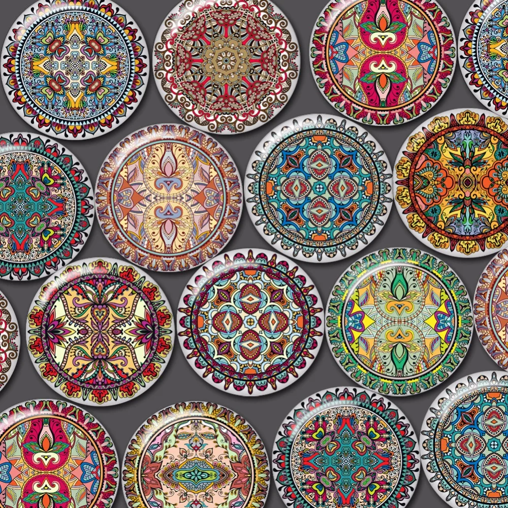 Круглые стеклянные бусины для создания рисунка фотографии с разными рисунками Fit