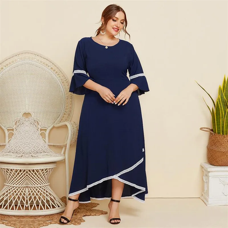 

Muslim Women Loose Maxi Dress Plus Size Kaftan Dubai Turkey Abaya Islamic Clothing Arabic Robe Eid Ramadan Jilbab Casual Vestido