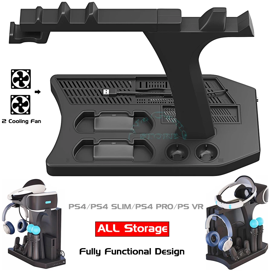 Подставка для контроллера PS 4 SLIM PRO витрина PSVR системы охлаждения PS4 с зарядным