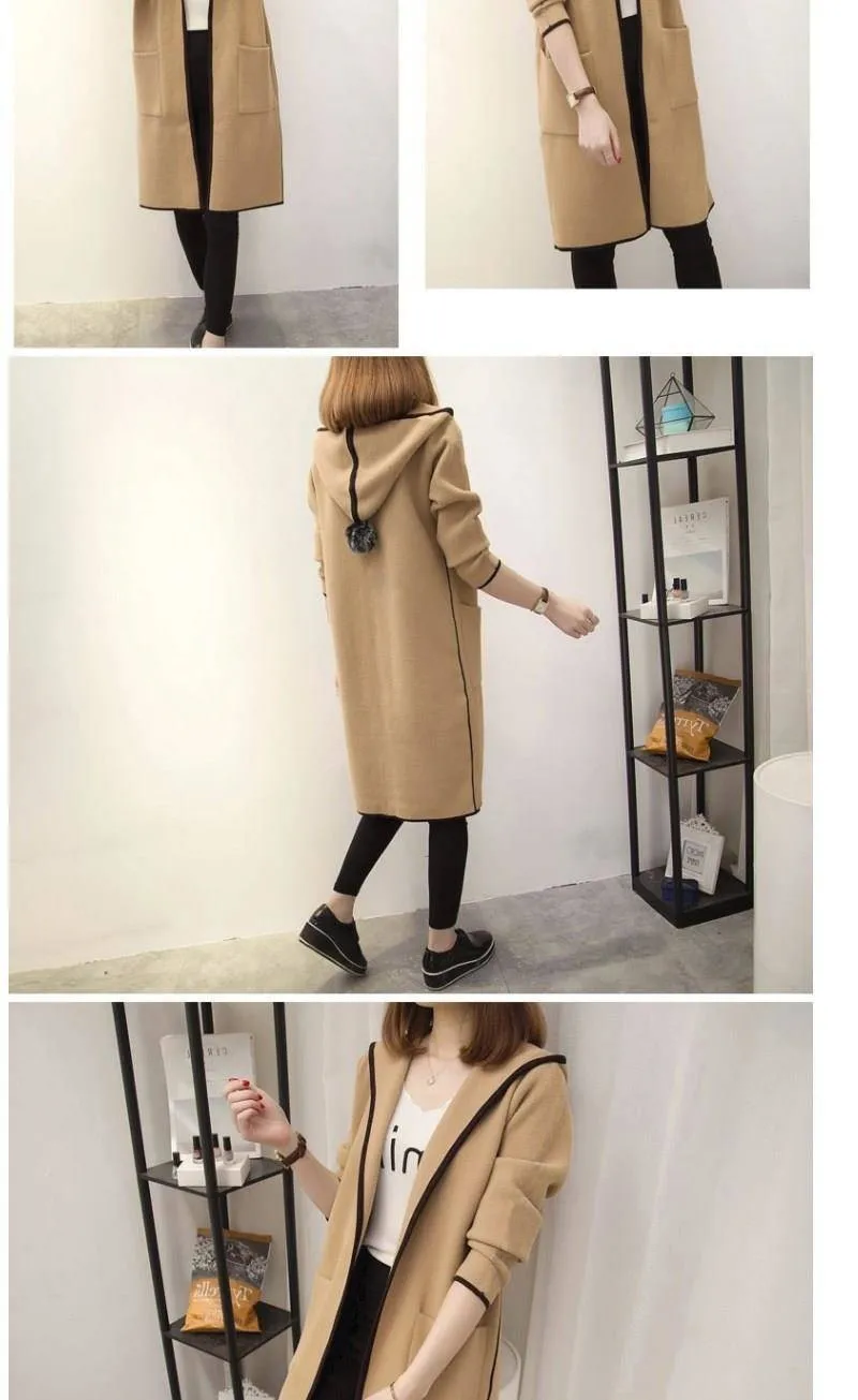 

2019 autumn and winter new loose large size hooded windbreaker jacket female Korean version of the long section