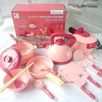 kids pretend play toys miniature kitchen cookware pot pan cook set role play simulation kitchen birthday gifts for girl children