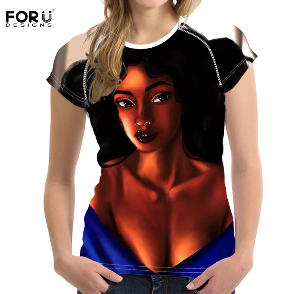 FORUDESIGNS сексуальная черная женская футболка с 3D принтом Повседневная летняя