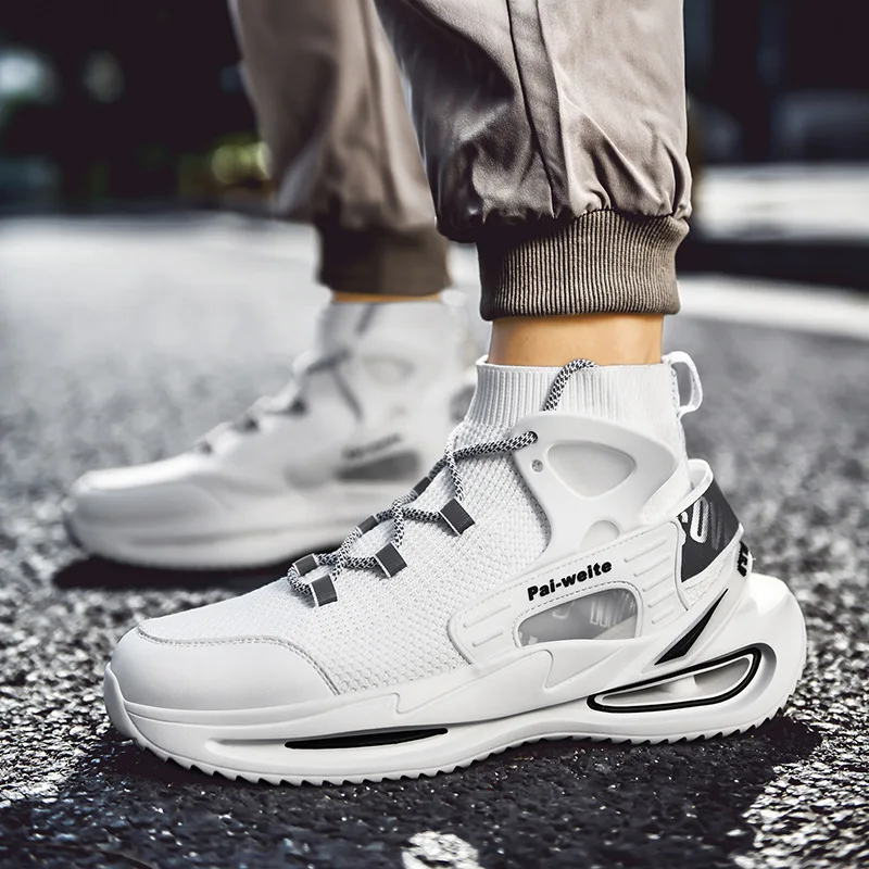 2021 new summer Socks Sneakers Men Knit Upper Breathable Sport Shoes Sock Boots Man Shoes High Top Running Shoes for Men