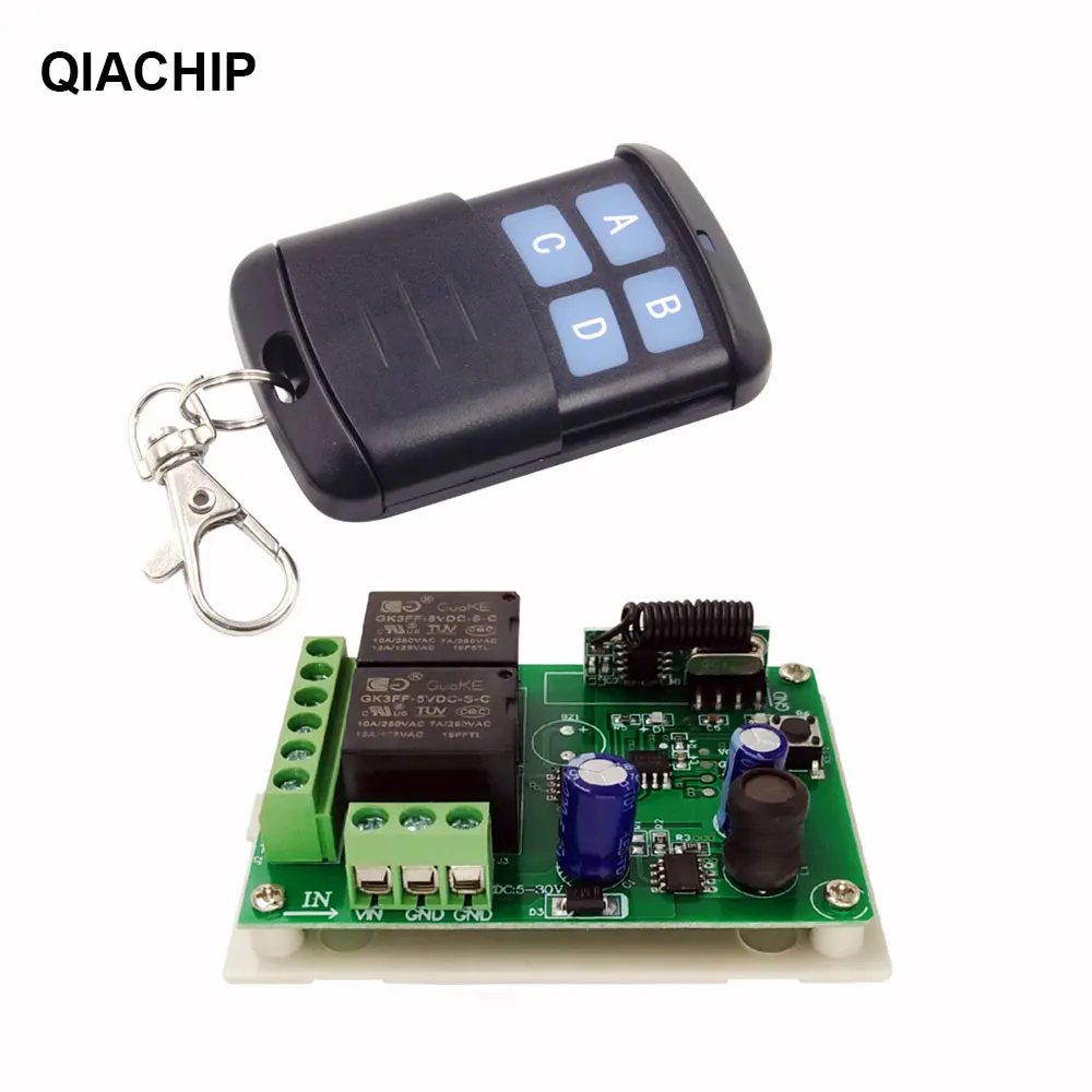 Приемник модуль для двери гаражные ворота мотор QIACHIP 433 МГц Универсальный DC 6 в 12 В