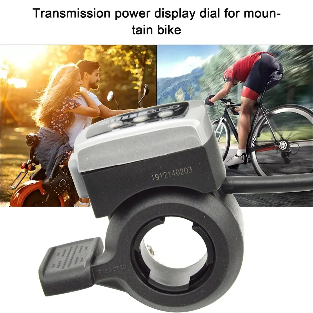 

Electric Bike Mountain Bike Finger Dial Throttle with LCD Digital Display Finger Dial Portable Transmission