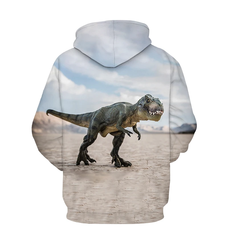 

2021 Fall New Fashion Fun The Beatles European and American Loose Couple Hoodie 3D Dinosaur Elements Novelty Pullover Sweater