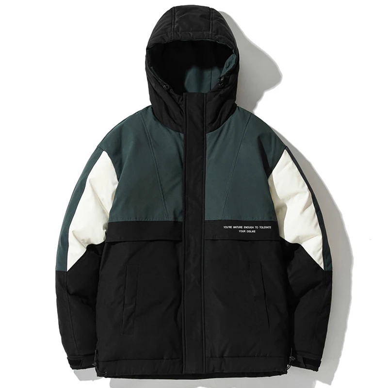 Quality Casual Winter Hooded White Duck Down Jackets Men's Patchwork Warm Puffer Coats Thick Down Parkas Outwear Tops Clothing