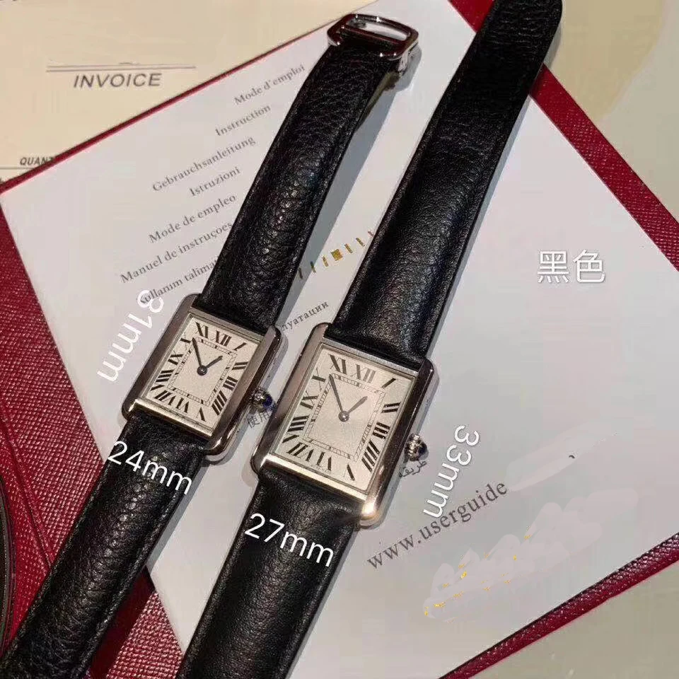 

Luxury Classic New Quartz Women Silver White Rome dial Black Leather Watch Sapphire Stainless Steel Watch 31mm 33mm AAA+