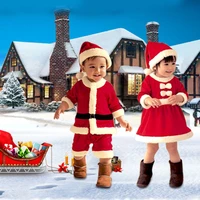 newest kid boys girls christmas santa claus dress set outfit costume for xmas baby toddler children