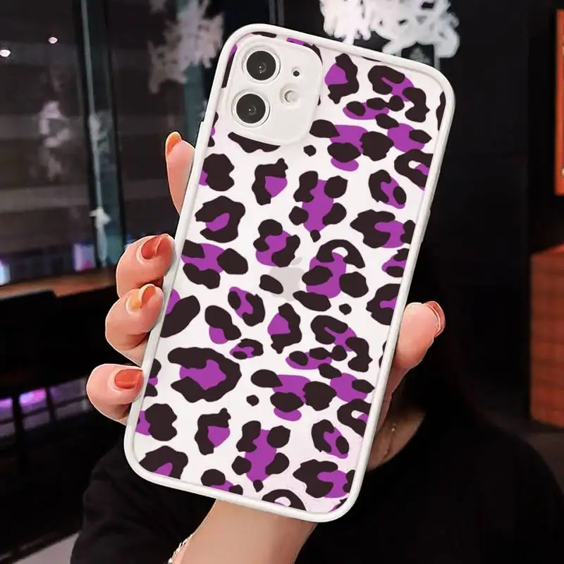 

Leopard Print sexy pattern Phone Case matte transparent For iphone 7 8 11 12 plus mini x xs xr pro max cover