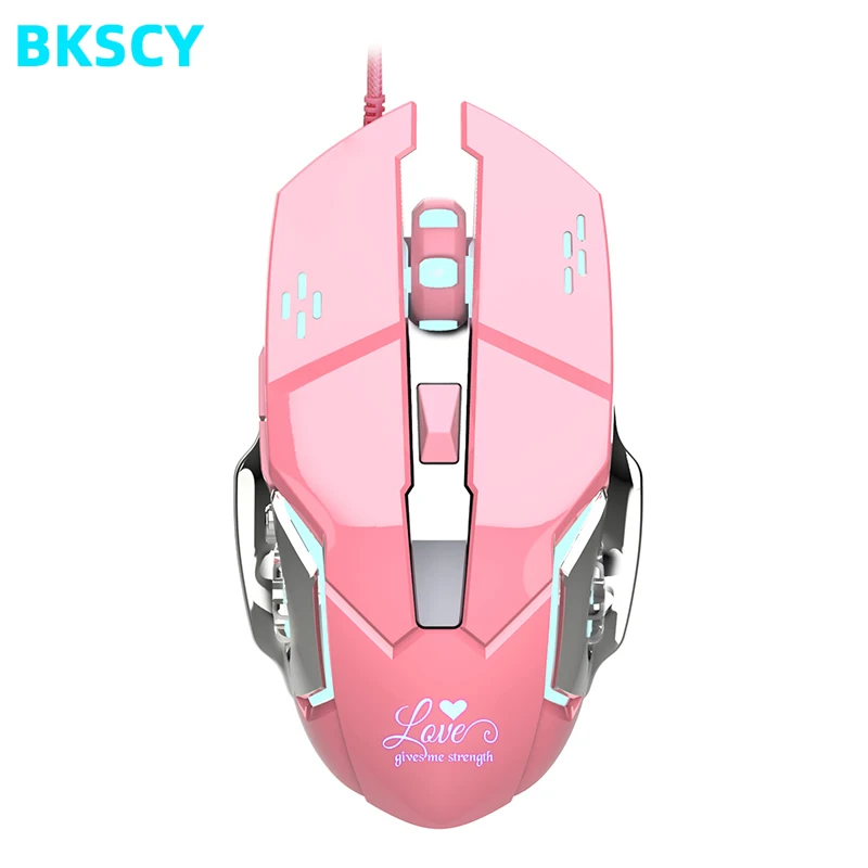 Bkscy профессиональная яркая Проводная игровая мышь для девочек механические