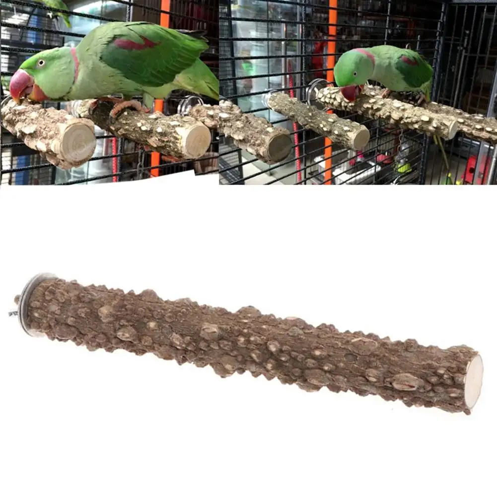 Pet Bird Parrot Stand Perch Stick Platform Grinding Paw Cage Hanging Chew Toy