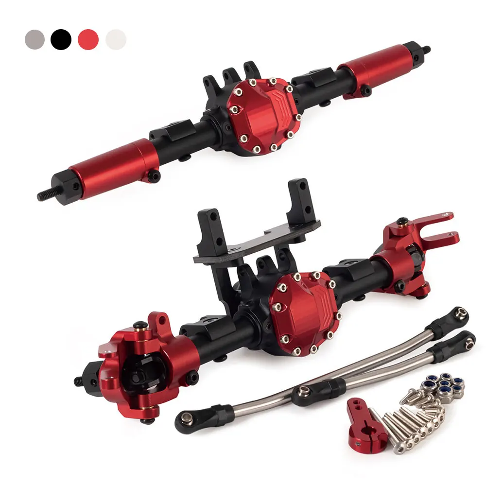 

AR44 RC Crawler Car Upgrade CNC Aluminum Alloy Front Rear Straight Axle Assembly for 1/10 Axial SCX10 II 90046 90047 Parts