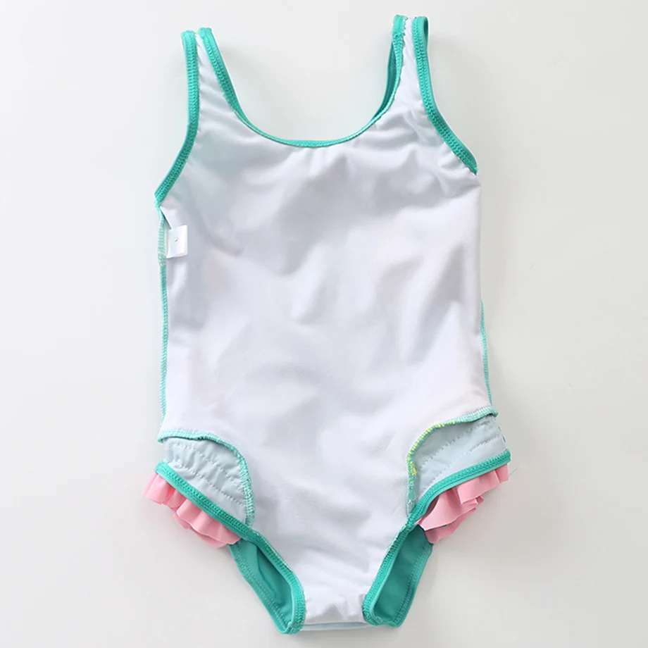 Детский цельный купальник для девочек купальный костюм с мультяшным рисунком